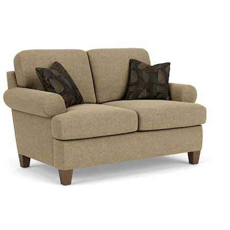 Contemporary Loveseat with Sock Arms