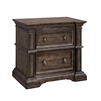 Traditional 2-Drawer Nightstand with USB Port