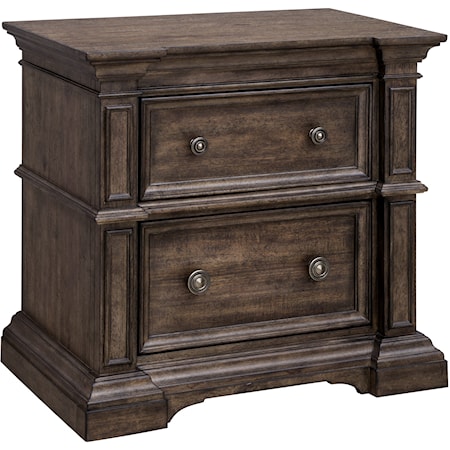 Traditional 2-Drawer Nightstand with USB Port