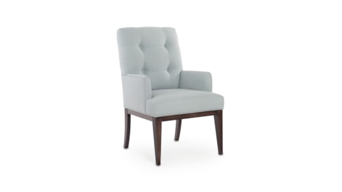 Transitional Upholstered Dining Chair Arm Chair with Button Tufting