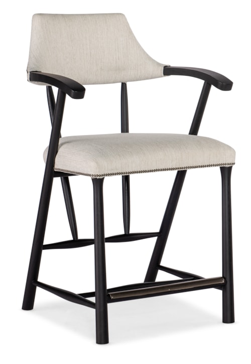 Casual Counter Dining Stool with Fabric Seat and Back