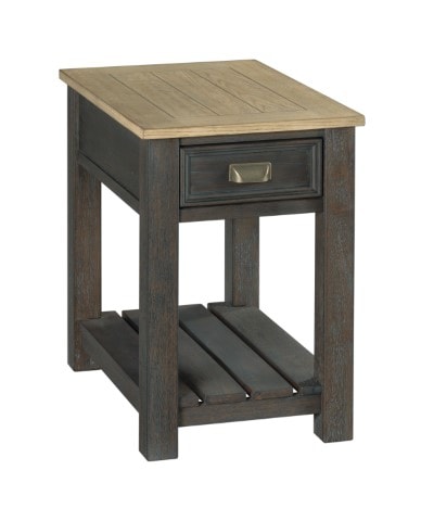 Transitional Two-Tone Chairside Table with Drawer
