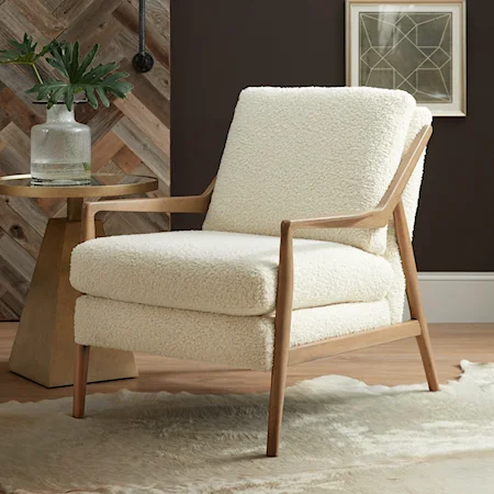 Transitional Customizable Exposed Wood Chair