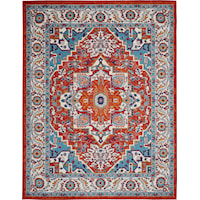 8' x 10' Red Multi Colored Rectangle Rug