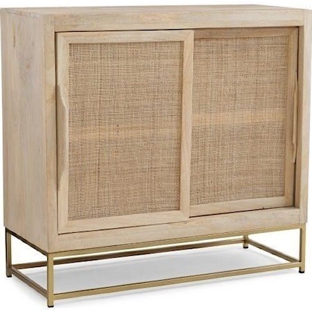 Coastal Rattan Cabinet with Two Sliding Doors