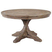 Rustic Round Dining Table with Pedestal Base