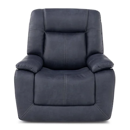 Casual Power Recliner with Lay Flat Recline