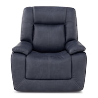 Casual Power Recliner with Lay Flat Recline