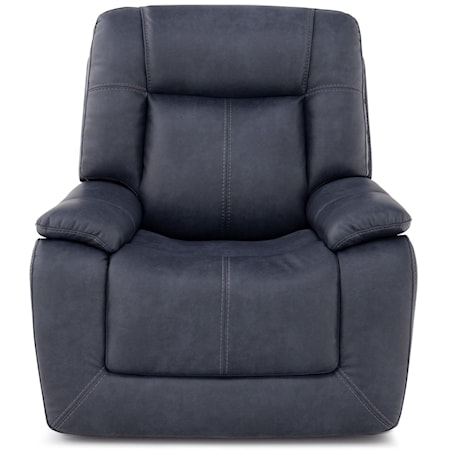 Casual Power Recliner with Lay Flat Recline