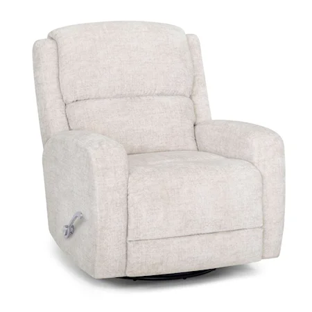 Casual Swivel Glider Recliner with Aluminum Handle