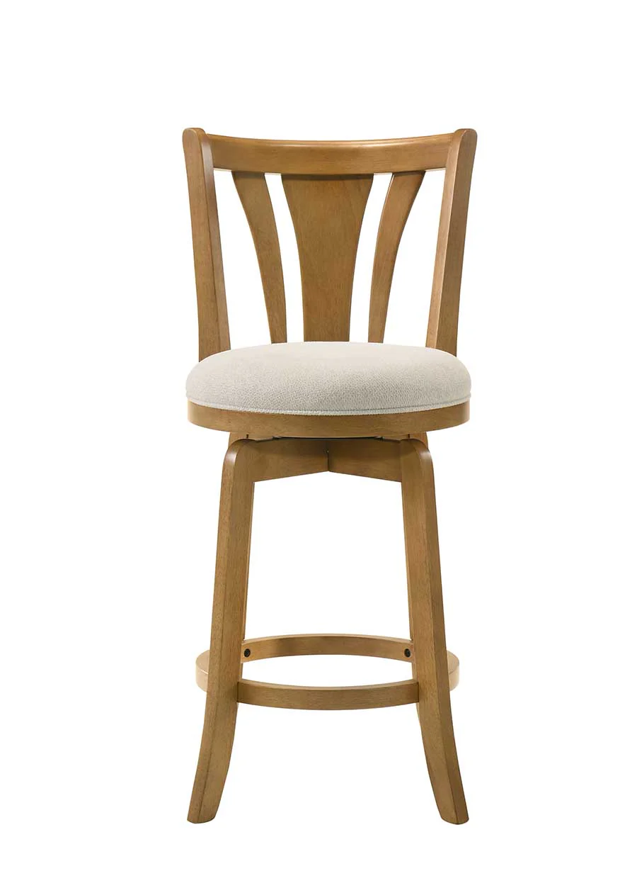 Armen Living Elle Upholstered Swivel Counter Stool