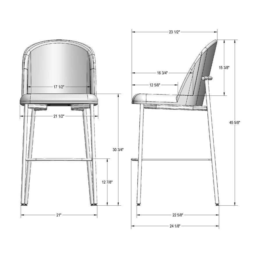 Amisco Luongo Upholstered Bar Height Stool