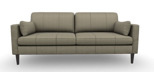 Mid-Century Modern Sofa with Two Pillows