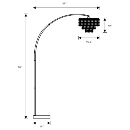 86-inch Hanging Crystal Arc Floor Lamp