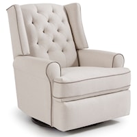 Traditional Tufted Swivel Glider Recliner with Inside Handle