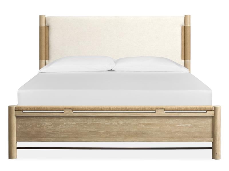 King Panel Bed Upholstered Headboard