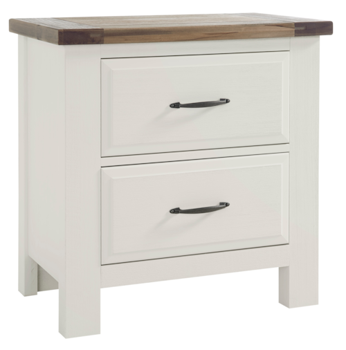 Rustic Farmhouse 2-Drawer Nightstand with English Dovetail Construction