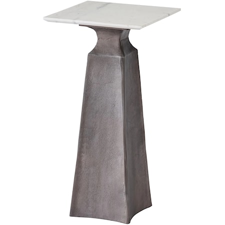 Contemporary Side Table with Marble Top
