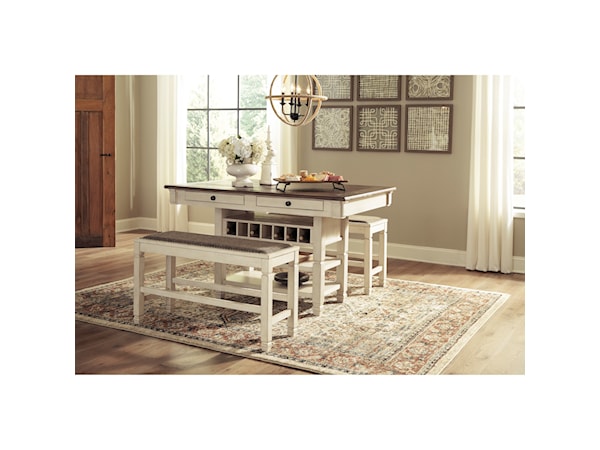 3-Piece Counter Table and Bench Set