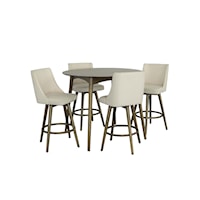 Transitional 5-Piece Bar-Height Dining Set