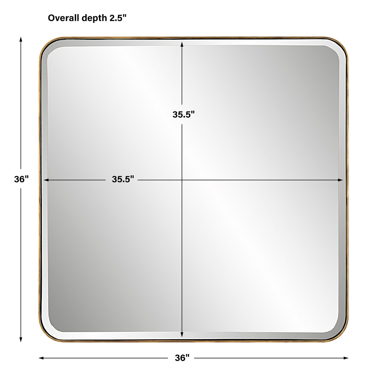 Uttermost Hampshire Hampshire Square Gold Mirror