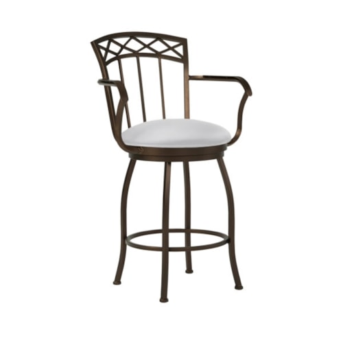 Pittsburg Flat Swivel With Back & Arms Counter Stool With No Welt