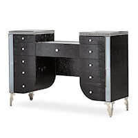 Glam 11-Drawer Vanity Desk with Crystal Accents