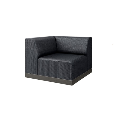 Padded Corner Seat Section With Woven In Reticulated Foam - Coal / Smoke