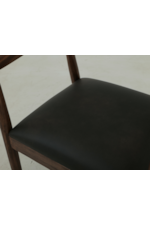 Mueblos International Walnut Transitional Open Back Dining Chair with Upholstered Seat