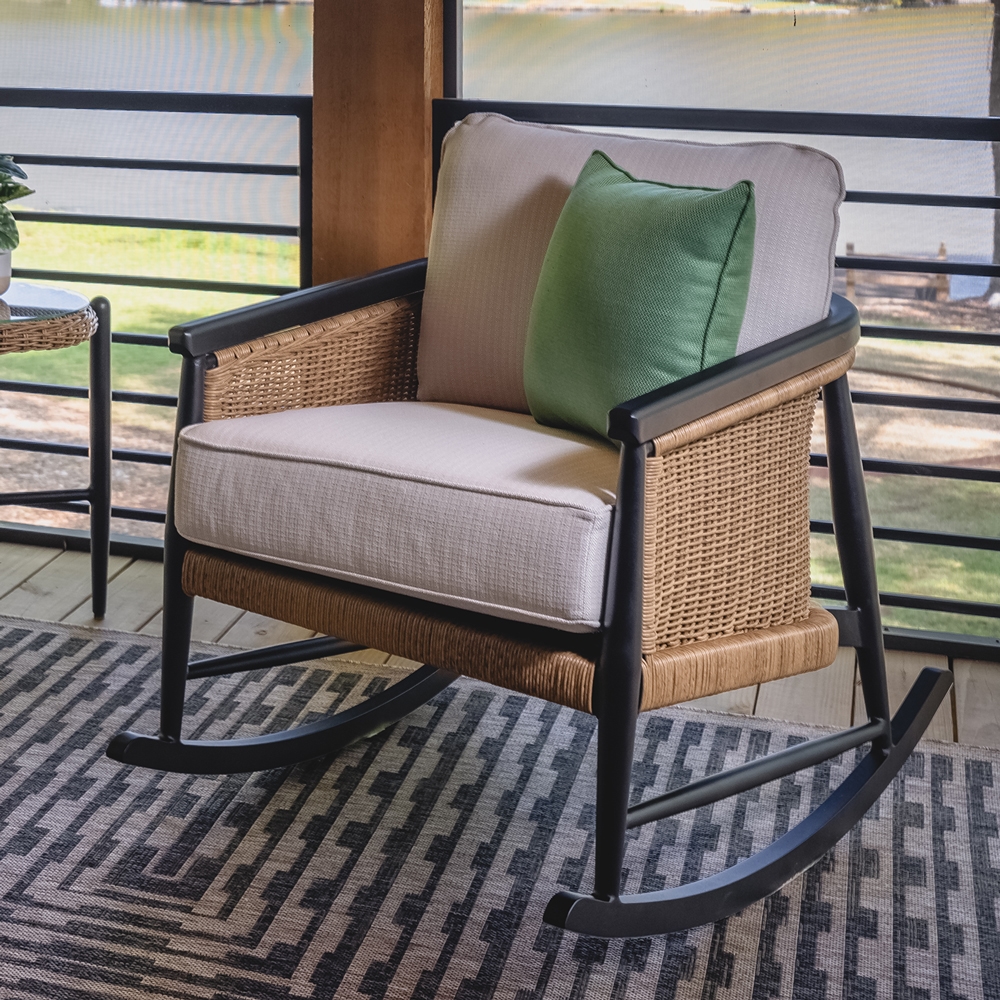 Woven-Vinyl Lounge Rocking Chair