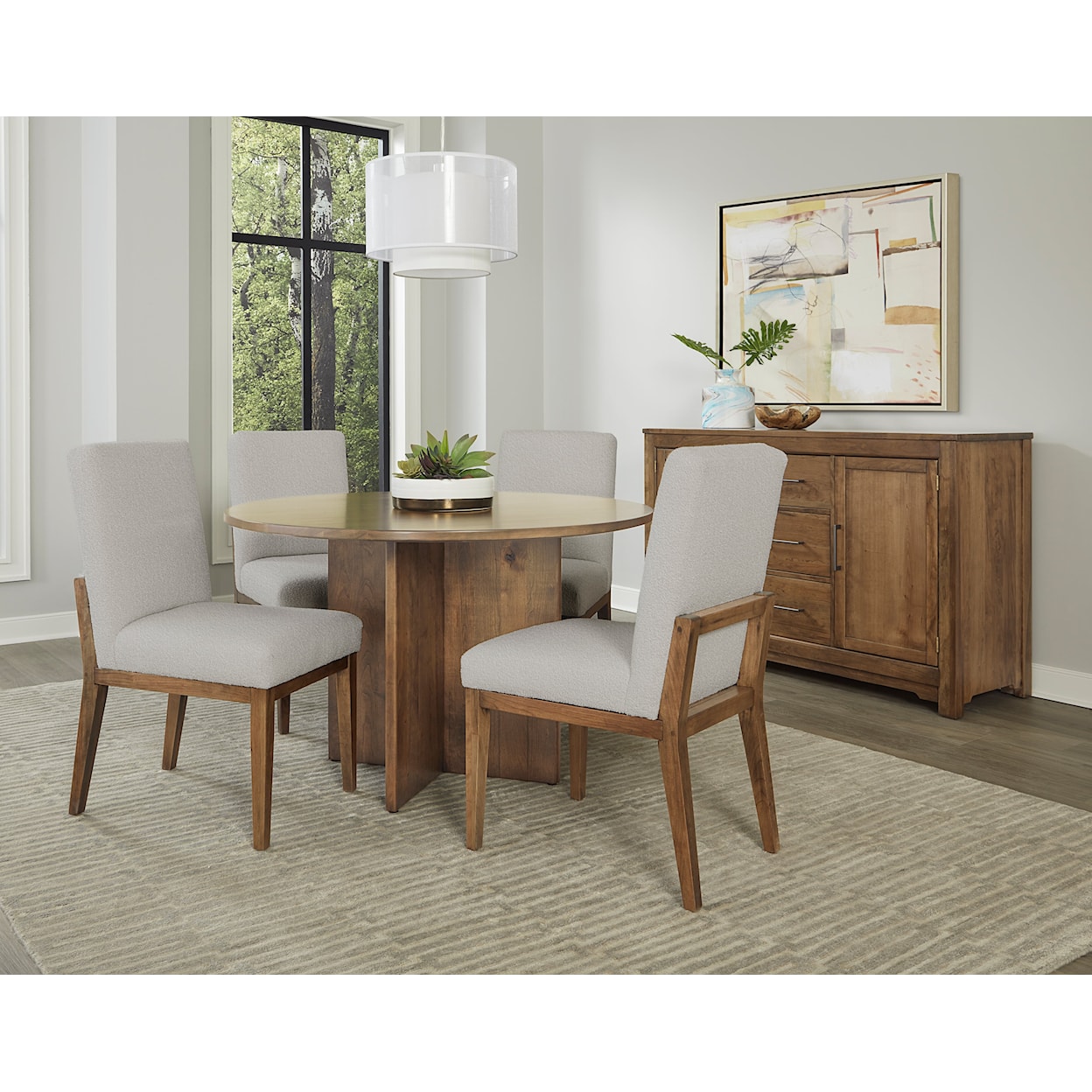 Vaughan Bassett Crafted Cherry - Medium Upholstered Side Dining Chair