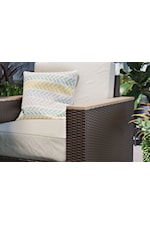 homestyles Palm Springs Contemporary Outdoor Side Table with Acacia Wood Top