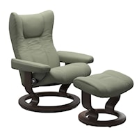 Medium Reclining Chair & Ottoman with Classic Base