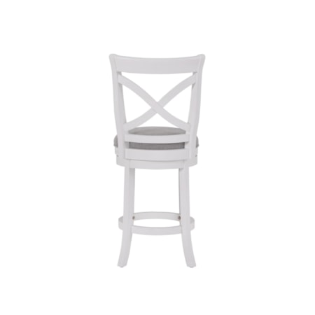 X-Back White Wooden Barstool