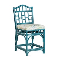 Tropical Counter Stool with Upholstered Seat