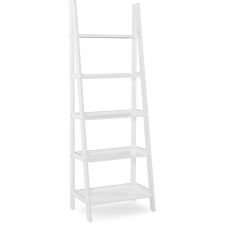 Transitional Acadia White Ladder Bookshelf