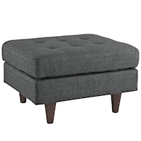 Empress Contemporary Upholstered Accent Ottoman - Gray