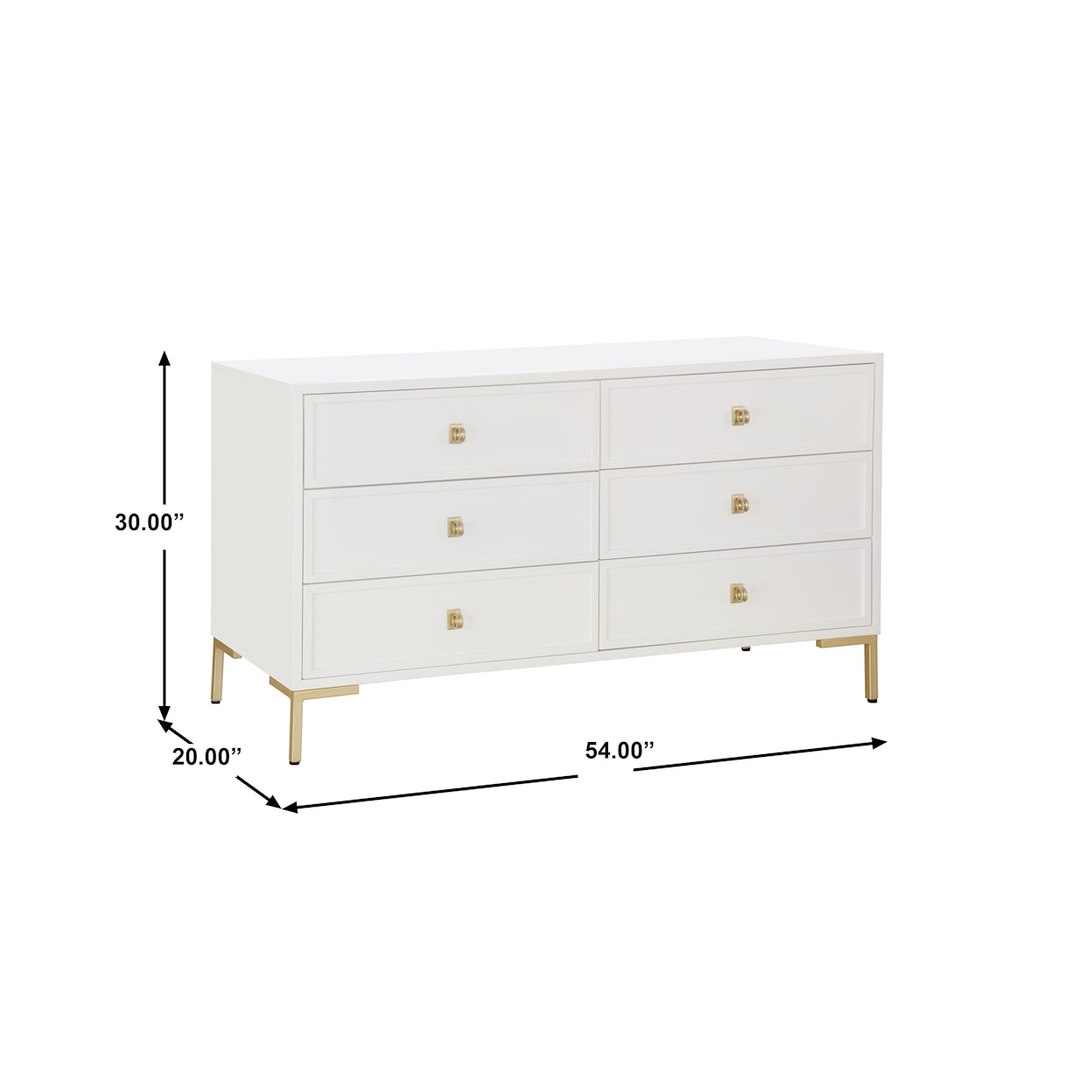 Accentrics Home Accents White and Gold Four Door Sideboard