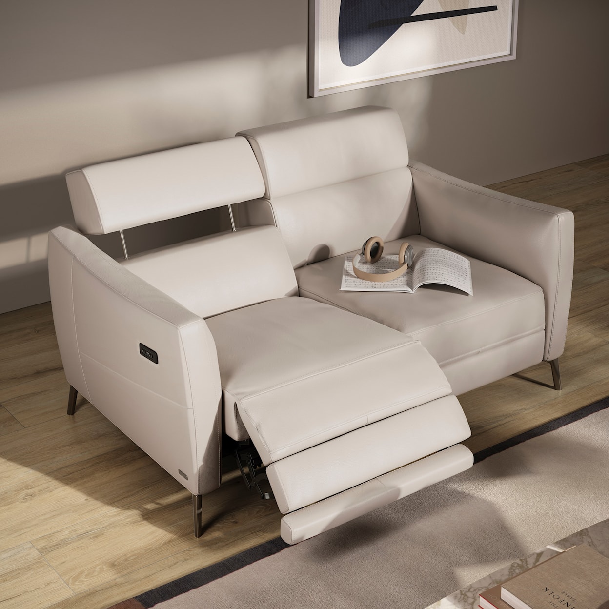 Natuzzi Editions Greg Power Reclining Loveseat