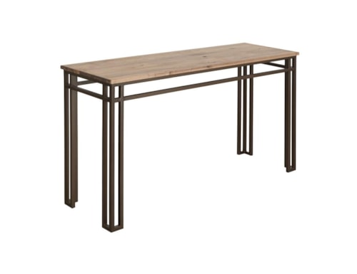 Industrial Sofa Table with Metal Frame