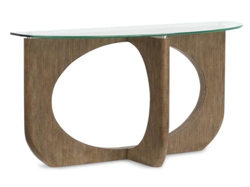 Contemporary Semi-Circle Sofa Table with Glass Top