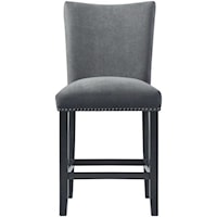 Transitional Counter Stool with Nailhead Trim