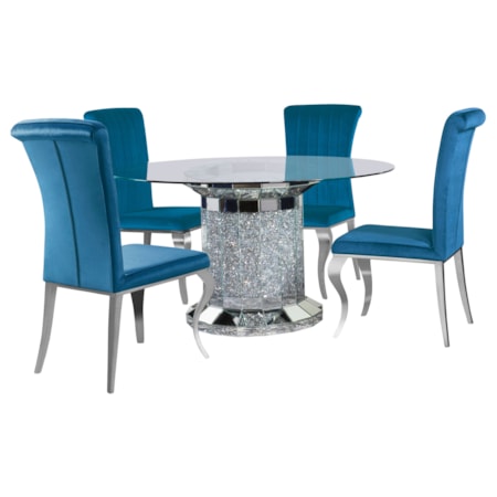 5-piece Pedestal Dining Table Set