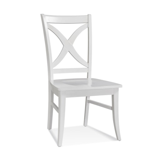 Transitional Side Chair with Wood Seat