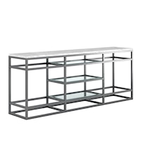 Contemporary Entertainment Console with Glass Shelves