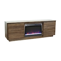 Contemporary 73" Fireplace TV Stand with Wire Management