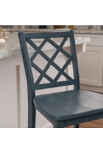 Powell Mayfair Coastal Lattice X-Back Counter Stool