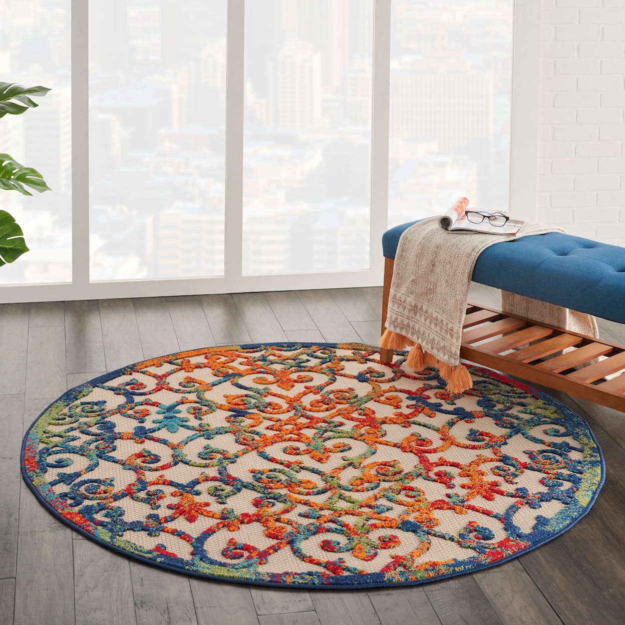 Nourison Aloha 4' Round  Rug