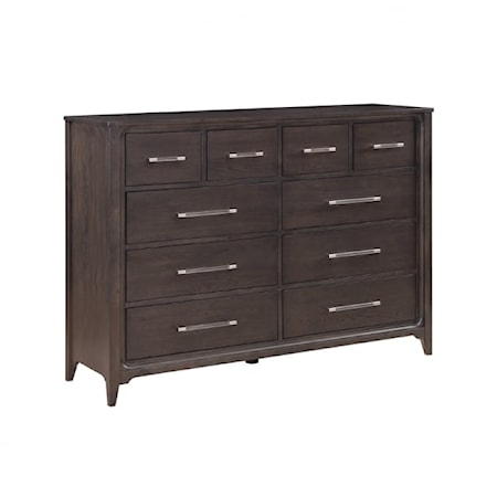 Contemporary 10 Drawer Dresser with Ball Bearing Glides