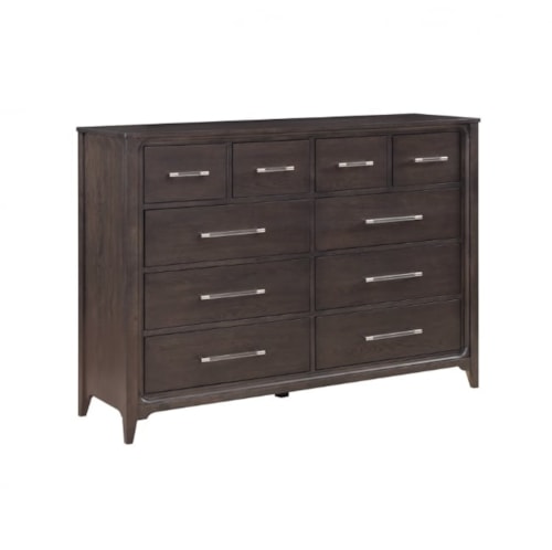 Contemporary 10 Drawer Dresser with Ball Bearing Glides